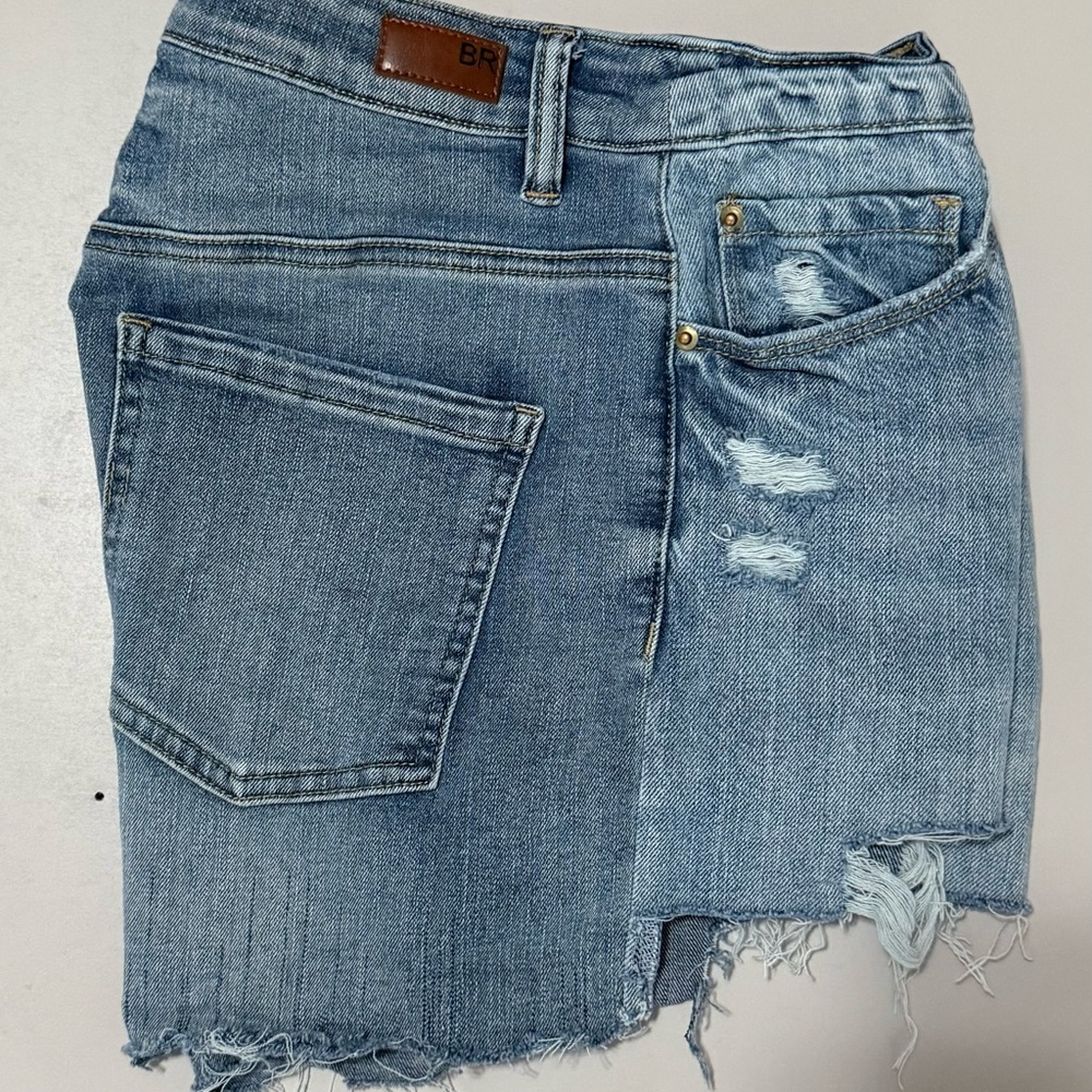 Women's Blue Revival Distressed Denim Shorts - Picture 5 of 5